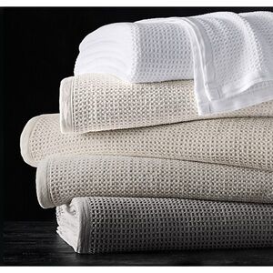 Restoration Hardware RH King Cotton Chunky Waffle Weave Throw Blanket